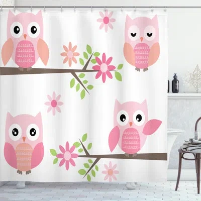 Ambesonne Shower Curtain With Hooks Included In White
