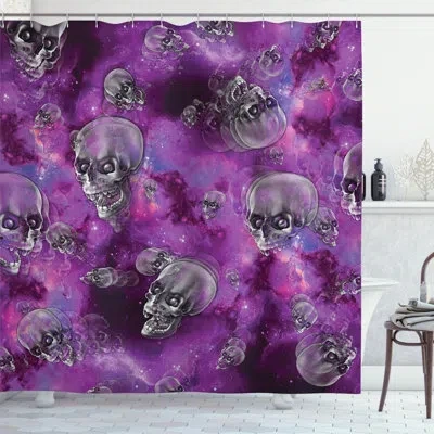 Ambesonne Skull Horror Movie Themed Flying Skull Heads Halloween Single Shower Curtain