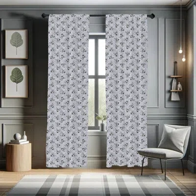Ambesonne Skull Semi-sheer Rod Pocket Curtain Panels