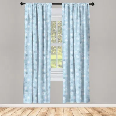 Ambesonne Snowflake Semi-sheer Rod Pocket Curtain Panels
