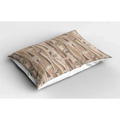 Ambesonne Spring Floral Sham In Brown;gray
