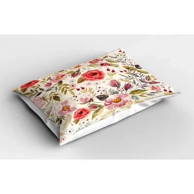Ambesonne Spring Polyester Envelope Sham In Red;yellow
