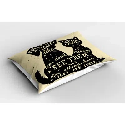 Ambesonne Star Inspirational Sham In Black;beige