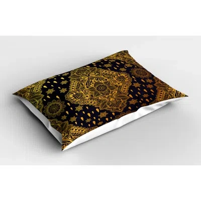 Ambesonne Star Mandala Sham In Black;brown