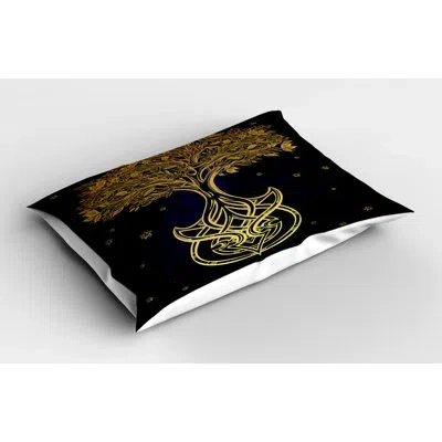 Ambesonne Star Tree Of Life Sham In Black;brown