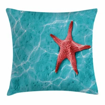 Ambesonne Starfish Decor Vivid Water Square Pillow Cover