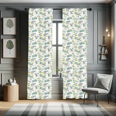 Ambesonne Steam Engine Semi-sheer Rod Pocket Curtain Panels