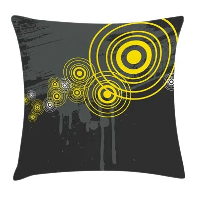 Ambesonne Street Decor Inner Circle Square Pillow Cover