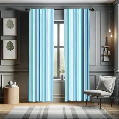 Ambesonne Striped Semi-sheer Rod Pocket Curtain Panels