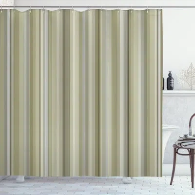Ambesonne Stripes Shower Curtain Abstract Ocean Lines Print In Dark Peach