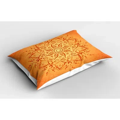 Ambesonne Sun Lotus Sham In Red;yellow