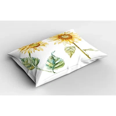 Ambesonne Sun Watercolor Sham In Green;yellow