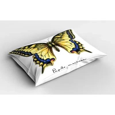 Ambesonne Swallowtail Butterfly Sham In Blue;black;yellow