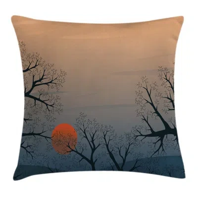 Ambesonne Tree Sunrise Branches Misty Sky Pillow Cover