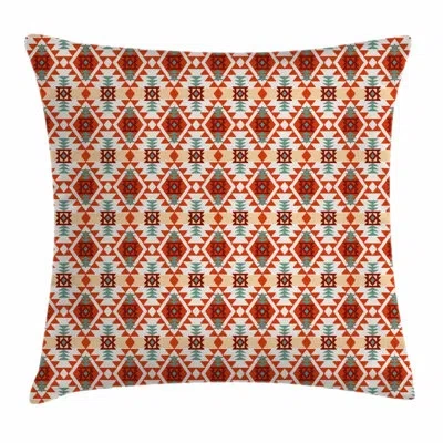 Ambesonne Tribal Aztec Folk Native Motif Square Pillow Cover