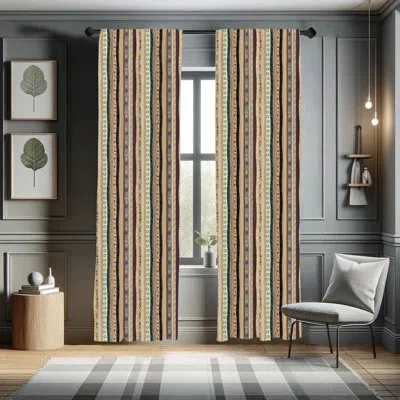 Ambesonne Tribal Striped Semi-sheer Rod Pocket Curtain Panels