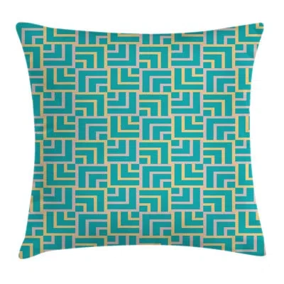 Ambesonne Turquoise Art Deco Lines Pillow Cover