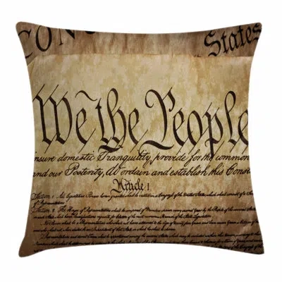 Ambesonne United States Constitution Text Square Pillow Cover
