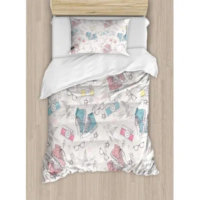 Ambesonne Vintage Duvet Cover Set In Pink,blue