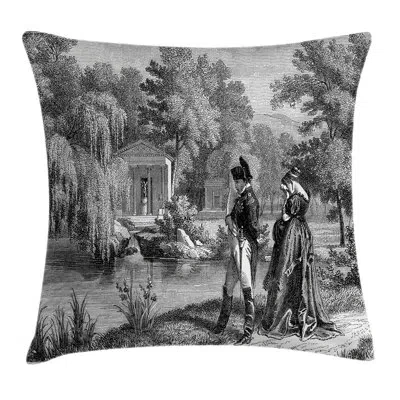 Ambesonne Vintage Napoleon Woman Garden Pillow Cover