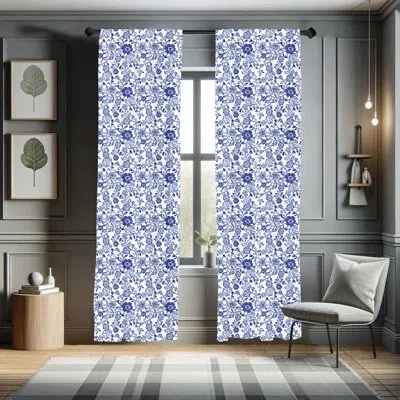 Ambesonne Watercolor Vibrant Floral Semi-sheer Rod Pocket Curtain Panels
