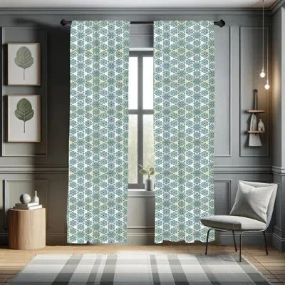 Ambesonne Winter 2 Panel Curtain Set, Mandala Style Floral Round With Damask Elements Retro Graphic Ornaments,