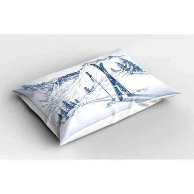 Ambesonne Winter Sham In Blue;white;navy