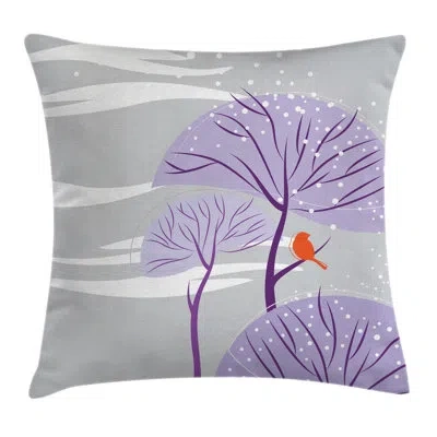 Ambesonne Winter Trees Snow Bird Pillow Cover