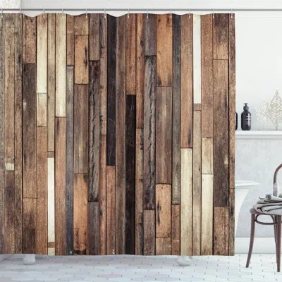 Ambesonne Wooden Old Floor Rustic Style Single Shower Curtain