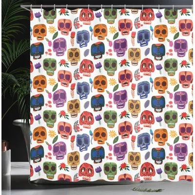 Ambesonne Wooden Shower Curtain Scary  Multicolor