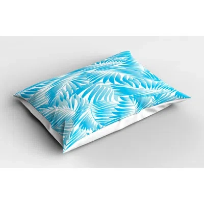 Ambesonne Xo Leaf Sham In Blue;white
