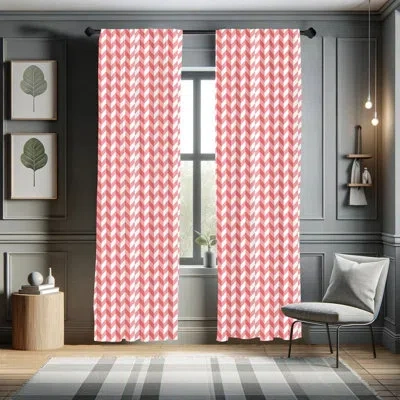 Ambesonne Zigzags Triangular Striped Semi-sheer Rod Pocket Sliding Panel