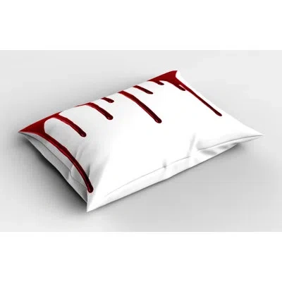 Ambesonne Zombie Horror Sham In White;red