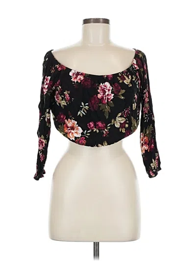 Pre-owned Ambiance 3/4 Sleeve Blouse In Black