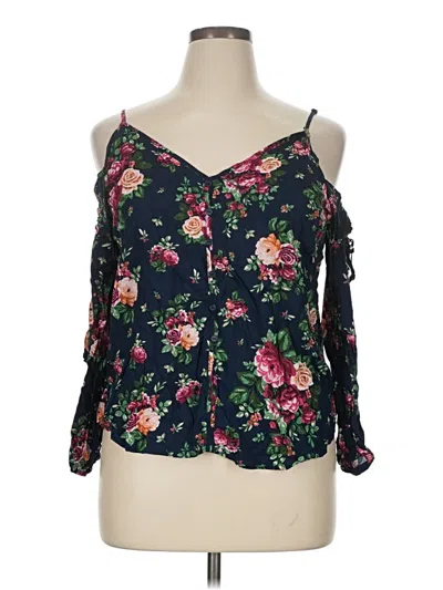Pre-owned Ambiance 3/4 Sleeve Blouse In Black
