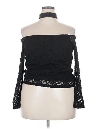 Pre-owned Ambiance 3/4 Sleeve Blouse In Black