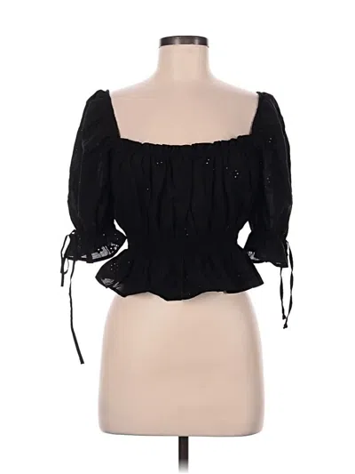 Pre-owned Ambiance 3/4 Sleeve Blouse In Black