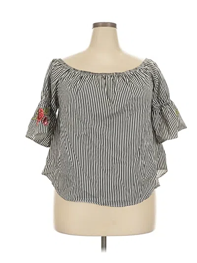 Pre-owned Ambiance 3/4 Sleeve Blouse In Gray