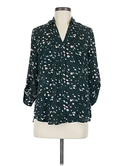 Pre-owned Ambiance 3/4 Sleeve Blouse In Green