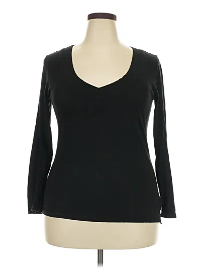 Pre-owned Ambiance 3/4 Sleeve Top Black Sweetheart Neckline Tops