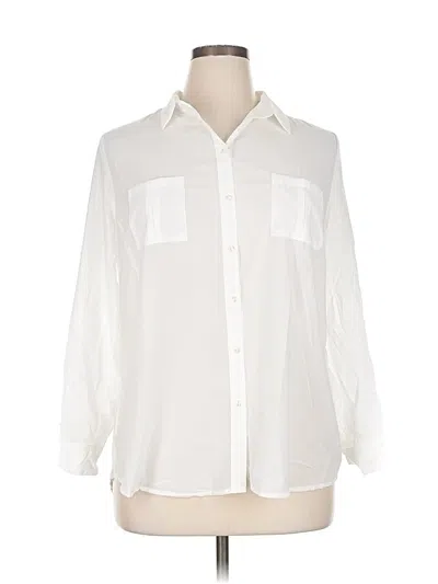Pre-owned Ambiance Apparel 3/4 Sleeve Blouse In White