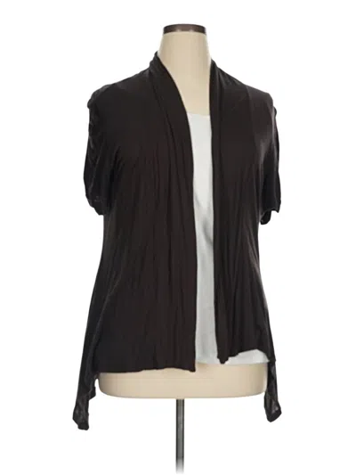 Pre-owned Ambiance Apparel Cardigan Sweater In Black