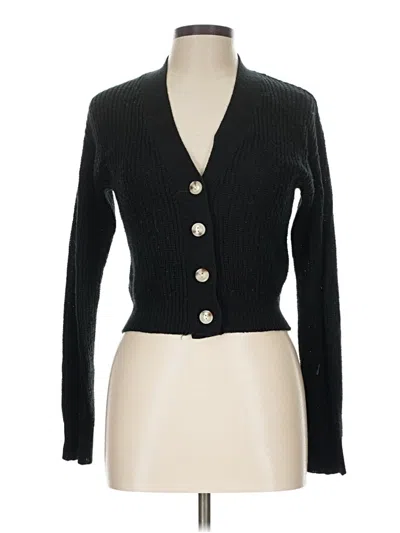 Pre-owned Ambiance Apparel Cardigan Sweater In Black