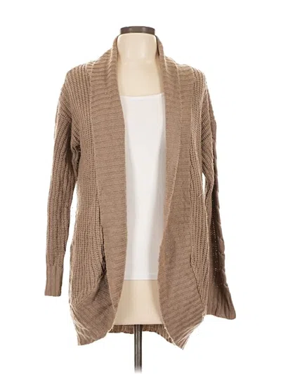 Pre-owned Ambiance Apparel Cardigan Sweater In Brown