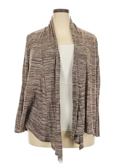 Pre-owned Ambiance Apparel Cardigan Sweater In Brown