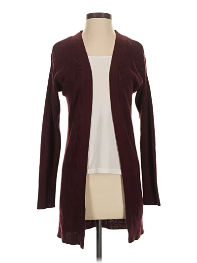 Pre-owned Ambiance Apparel Cardigan Sweater In Burgundy