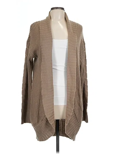 Pre-owned Ambiance Apparel Cardigan Sweater In Tan