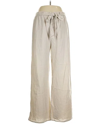 Pre-owned Ambiance Apparel Linen Pants In Ivory