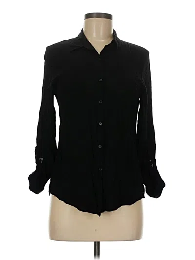 Pre-owned Ambiance Apparel Long Sleeve Blouse In Black