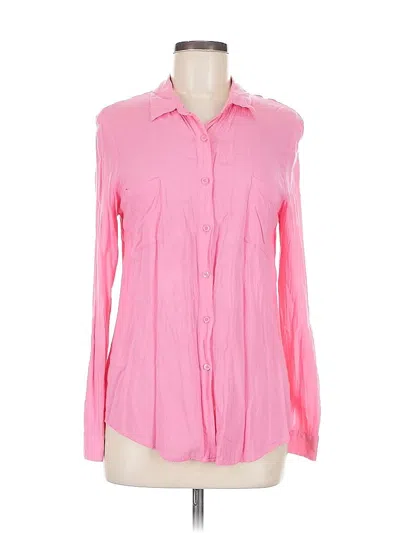 Pre-owned Ambiance Apparel Long Sleeve Blouse In Pink